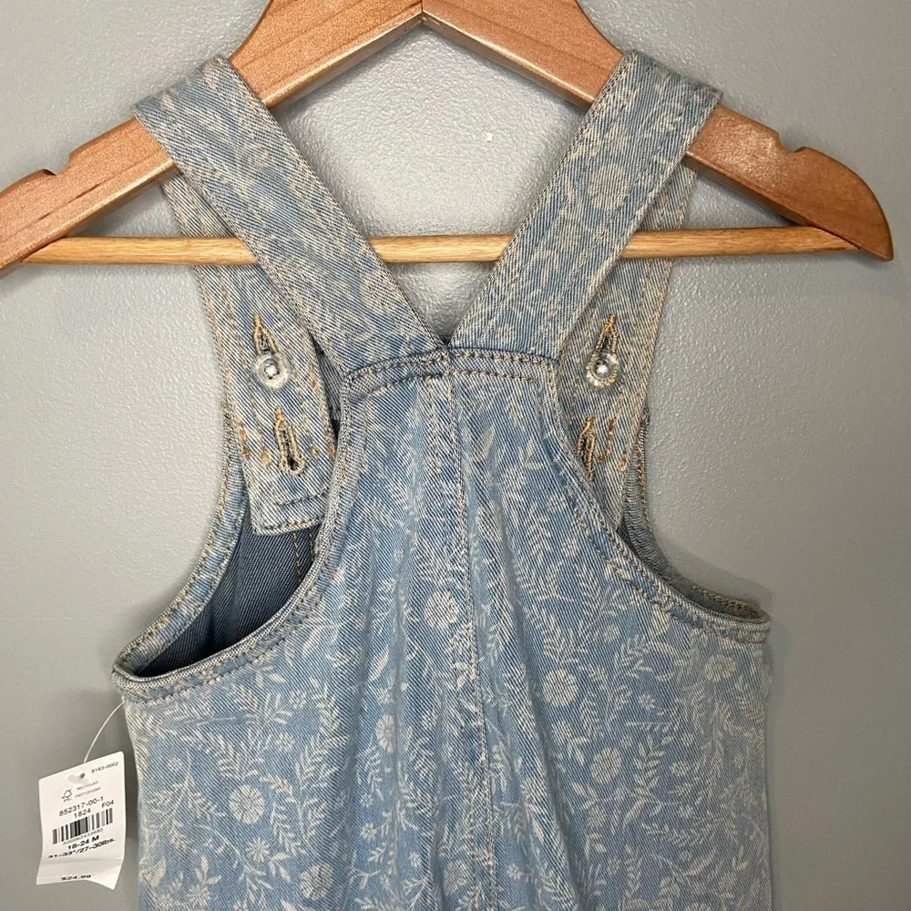 NWT Old Navy Prairie Floral Overall Denim Dress